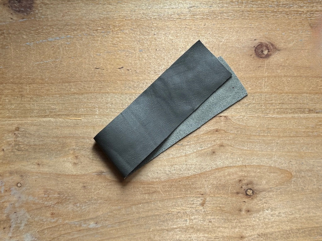 Lanières de cuir 3 cm - couleur 04 olive poussiéreuse