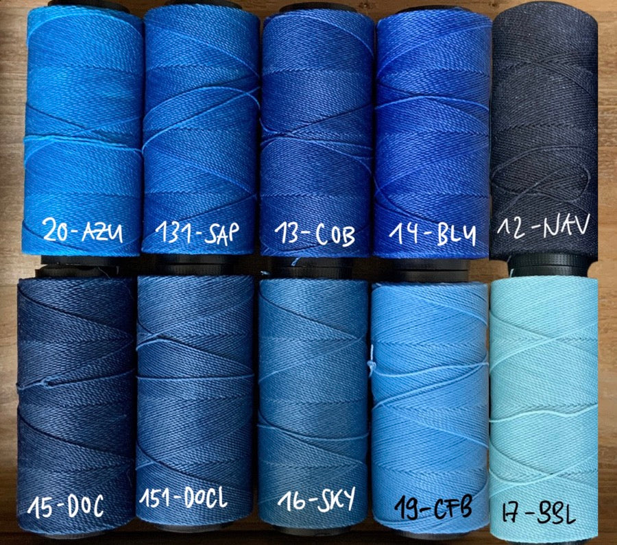 Makramee-Garn 1 mm aus gewachstem Polyester, Farben 12 - 20