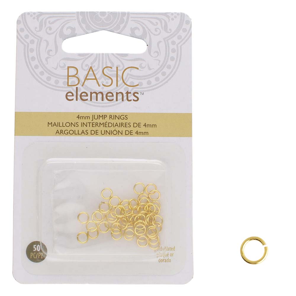 Biegeringe / Jumprings BASIC Elements Ø 4 mm, 50 Stück - Farbe gold