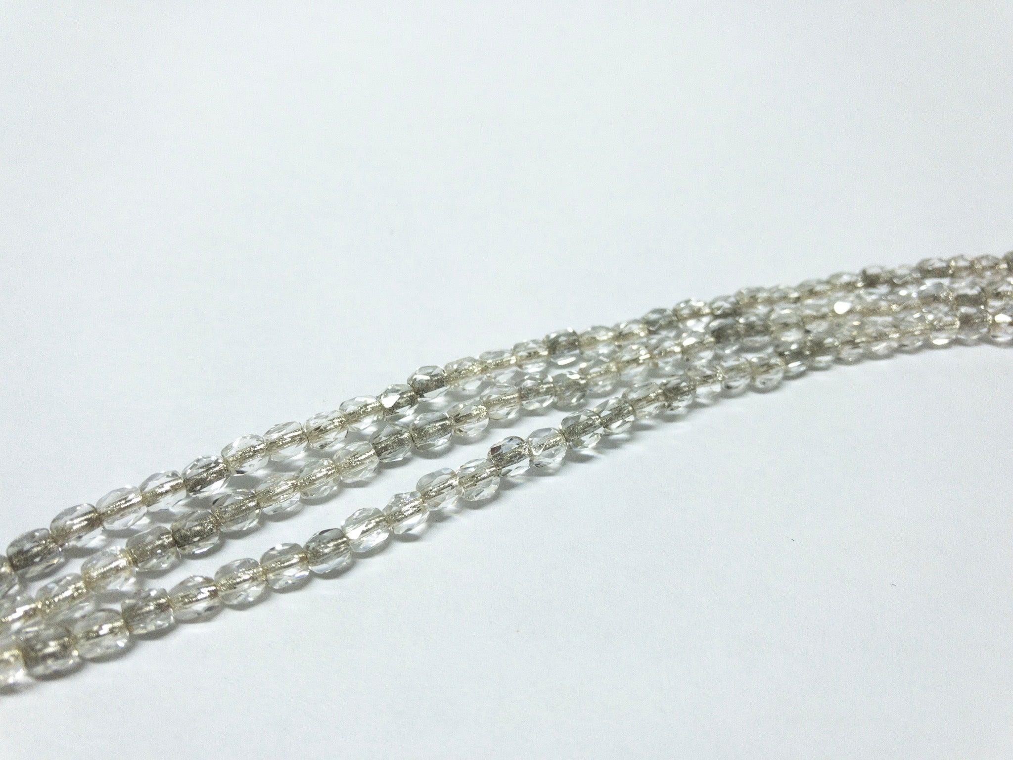 Perle di vetro lucidato a fuoco 4mm, colore A18 Silver