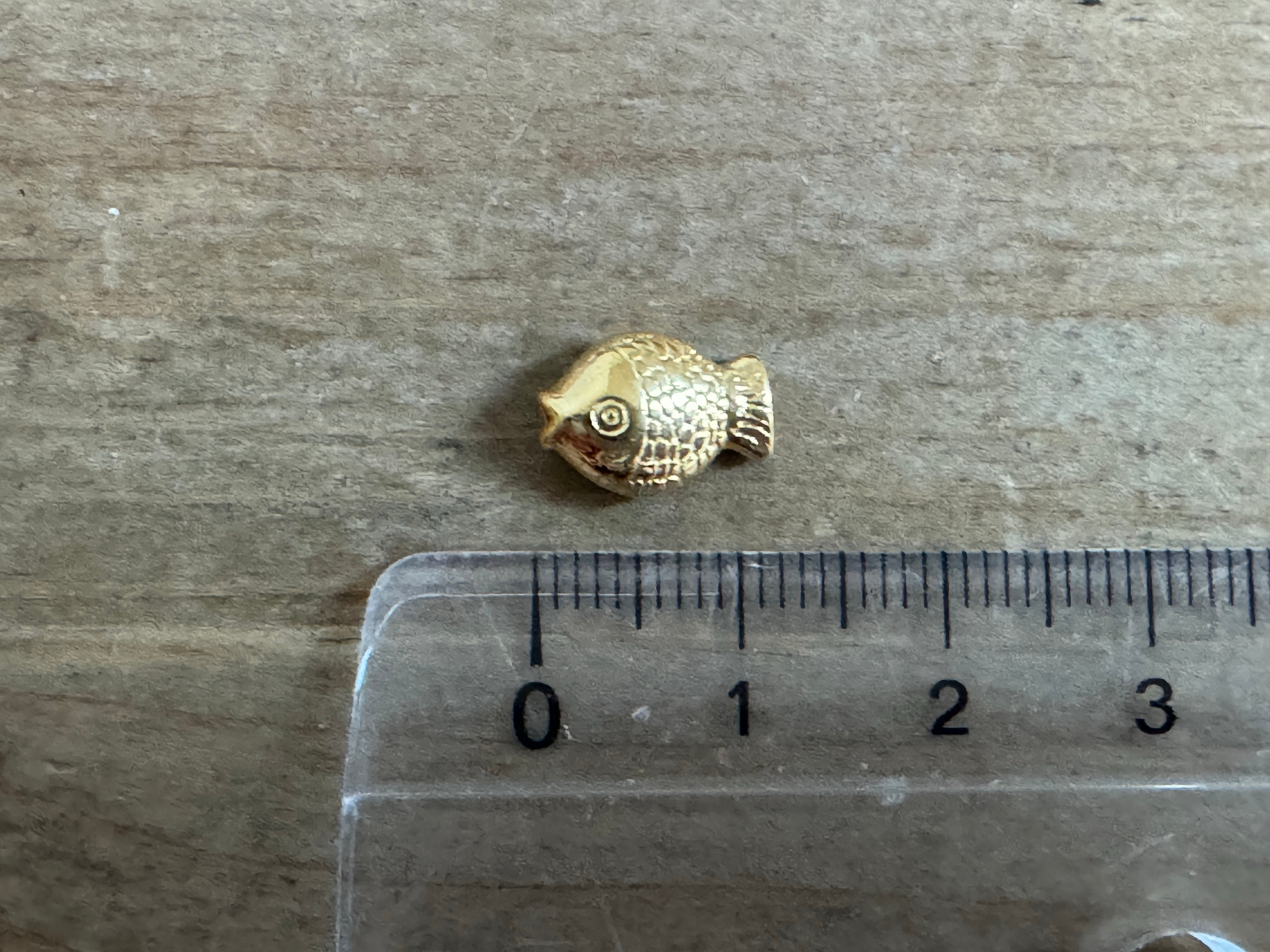 Metallperle "Fisch" 12 mm, gold