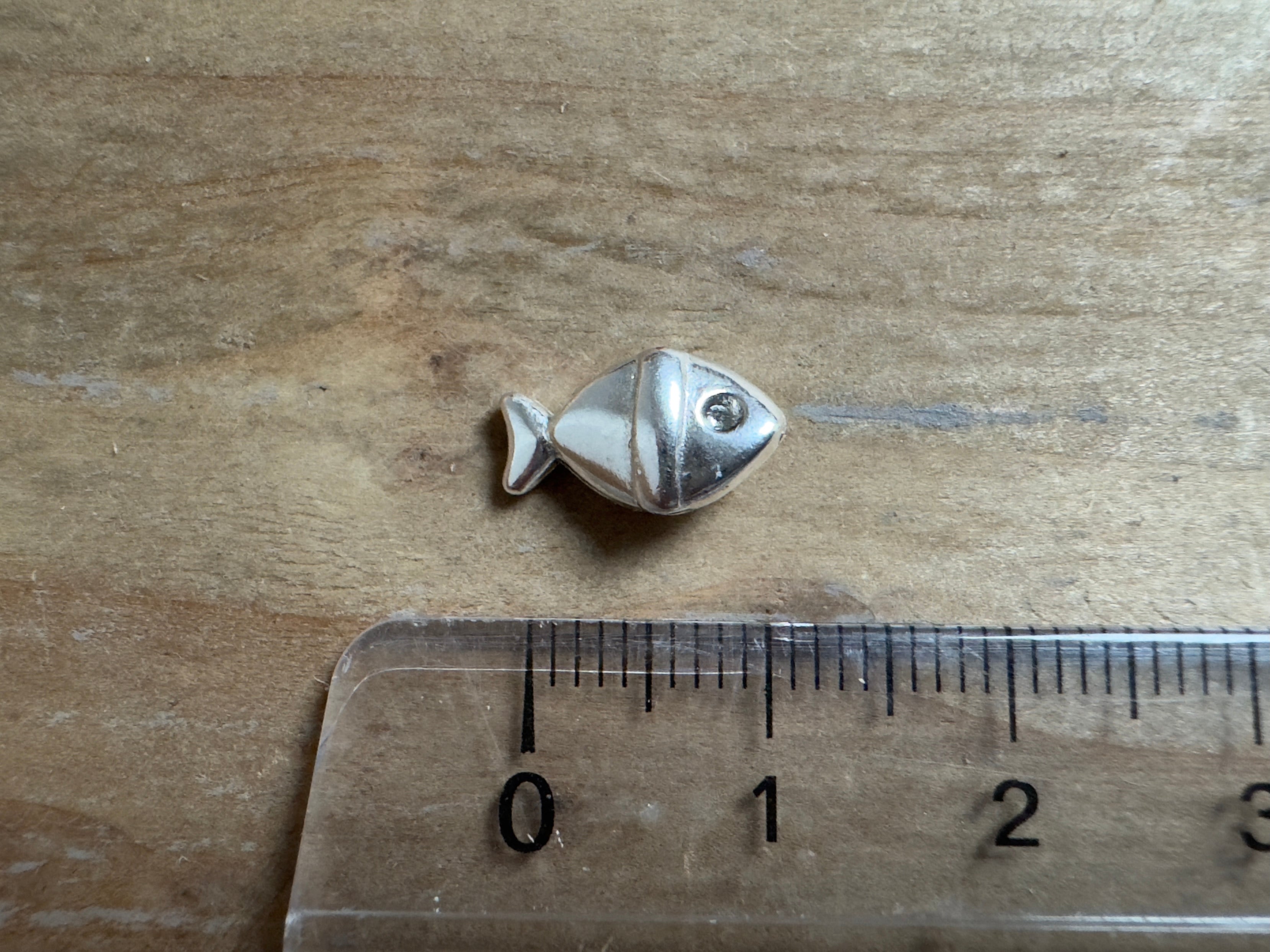 Metallperle "Fisch" 12 mm, silber