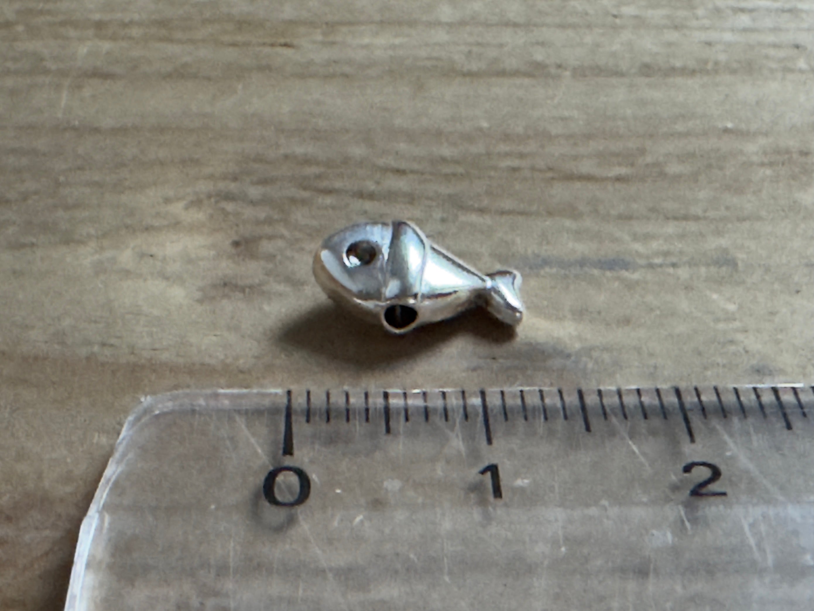 Metallperle "Fisch" 12 mm, silber