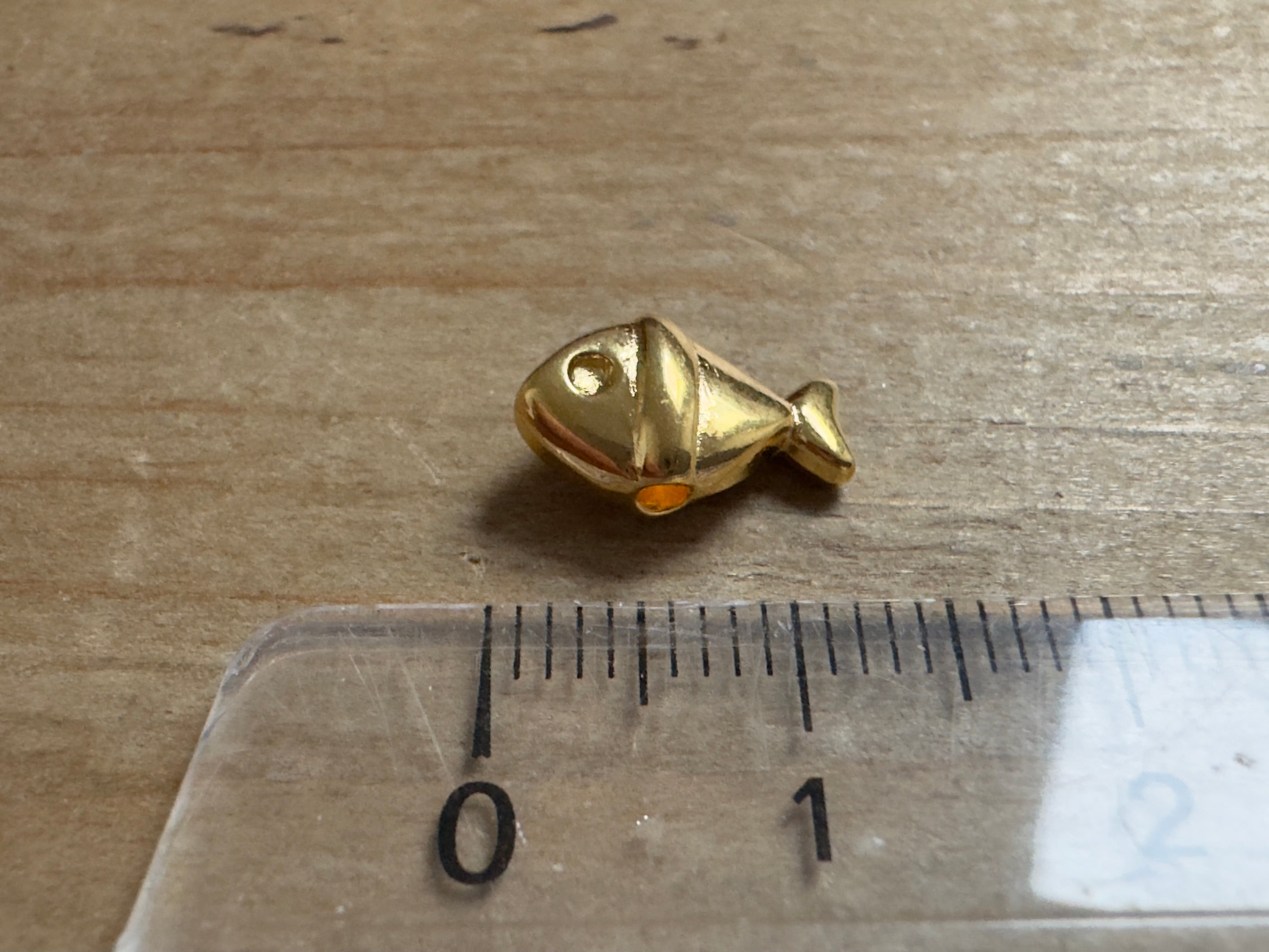 Metallperle "Fisch" 12 mm, gold