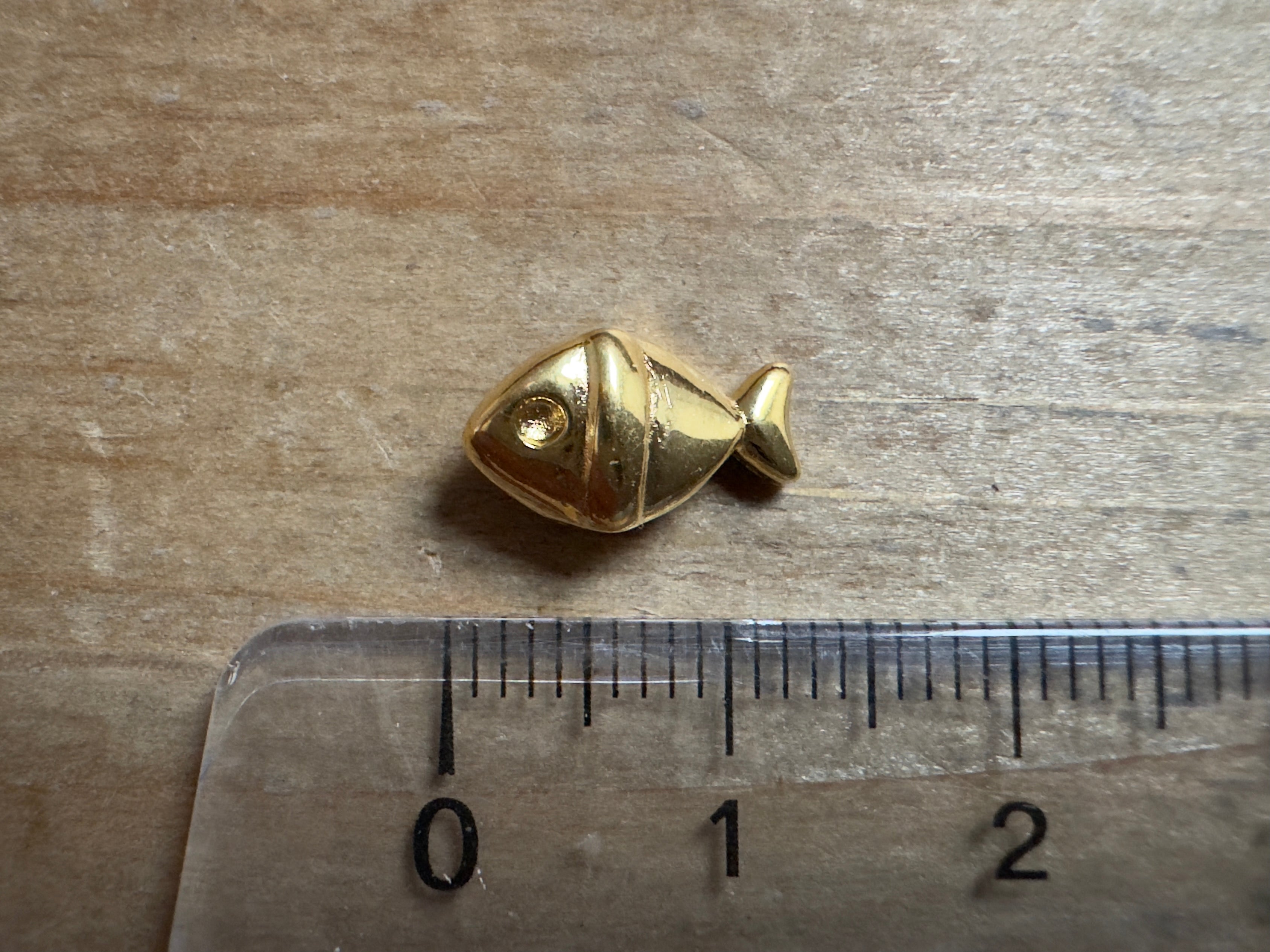 Metallperle "Fisch" 12 mm, gold