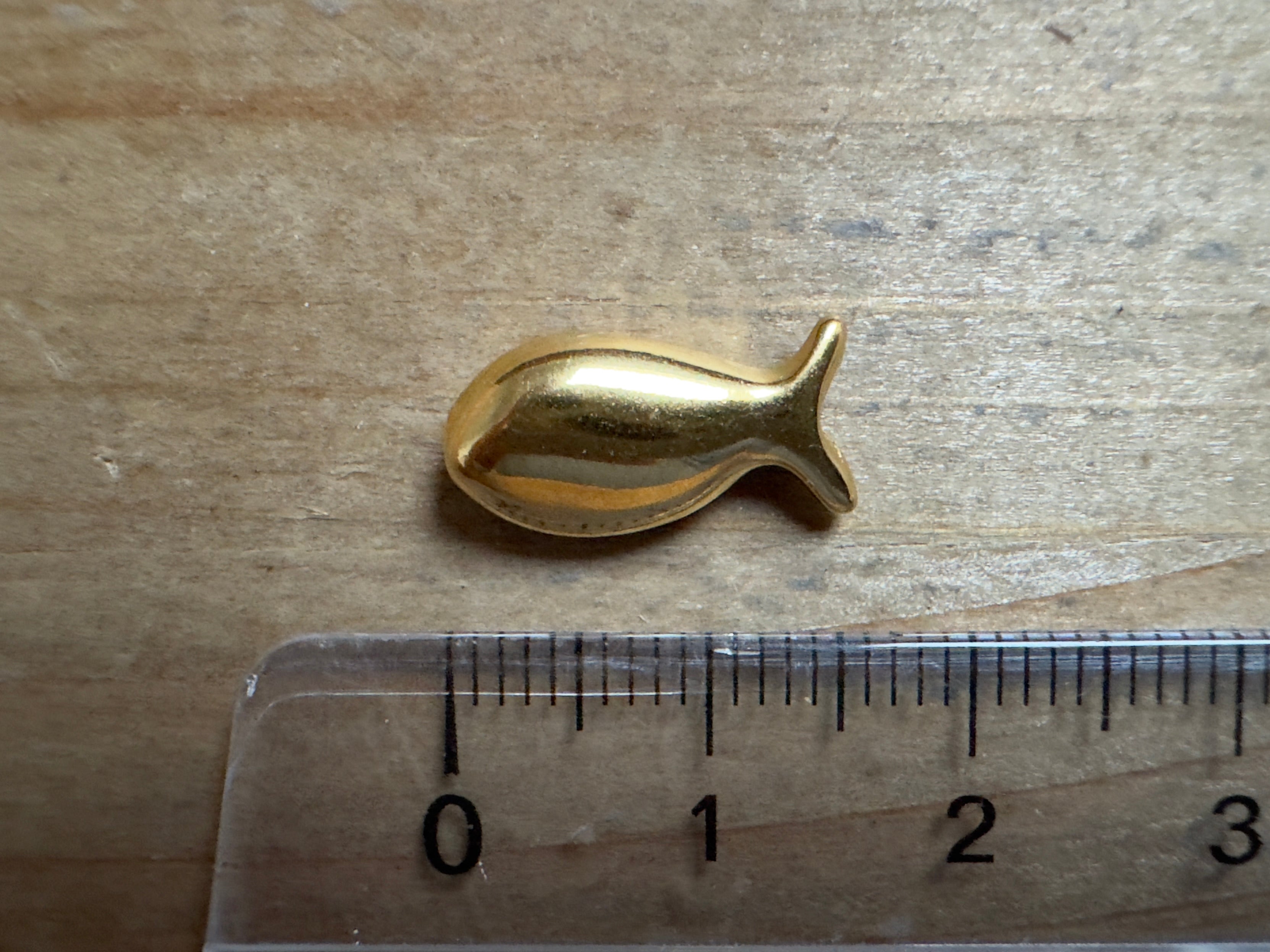 Metallperle "Fisch" 15 mm, gold