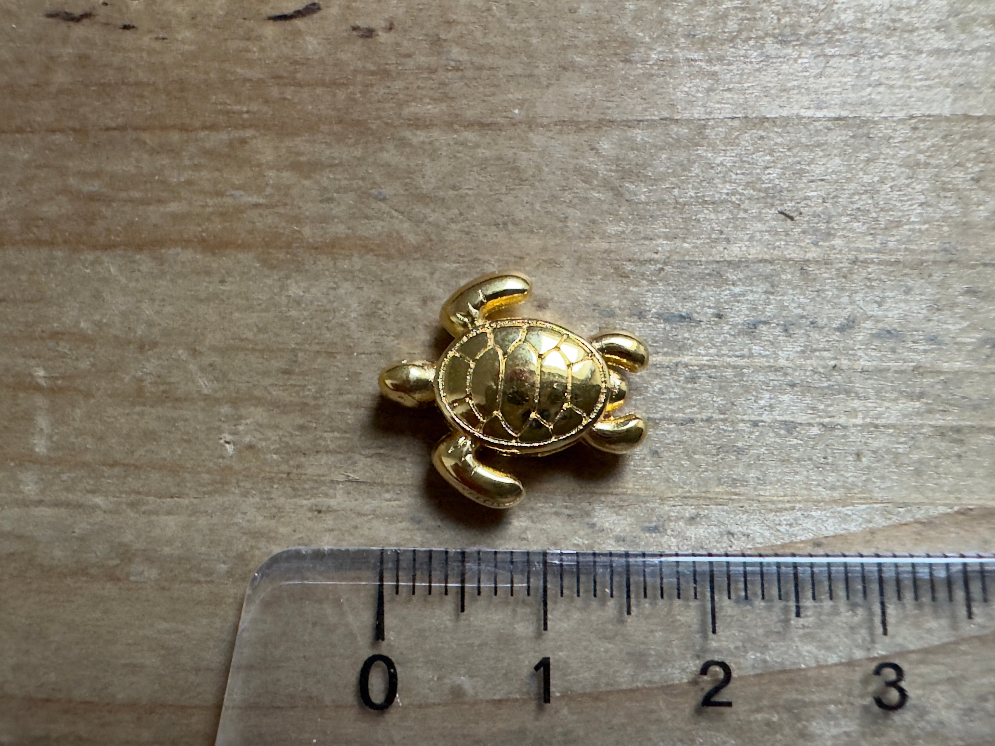 Metallperle "Schildkröte" 17 mm, gold