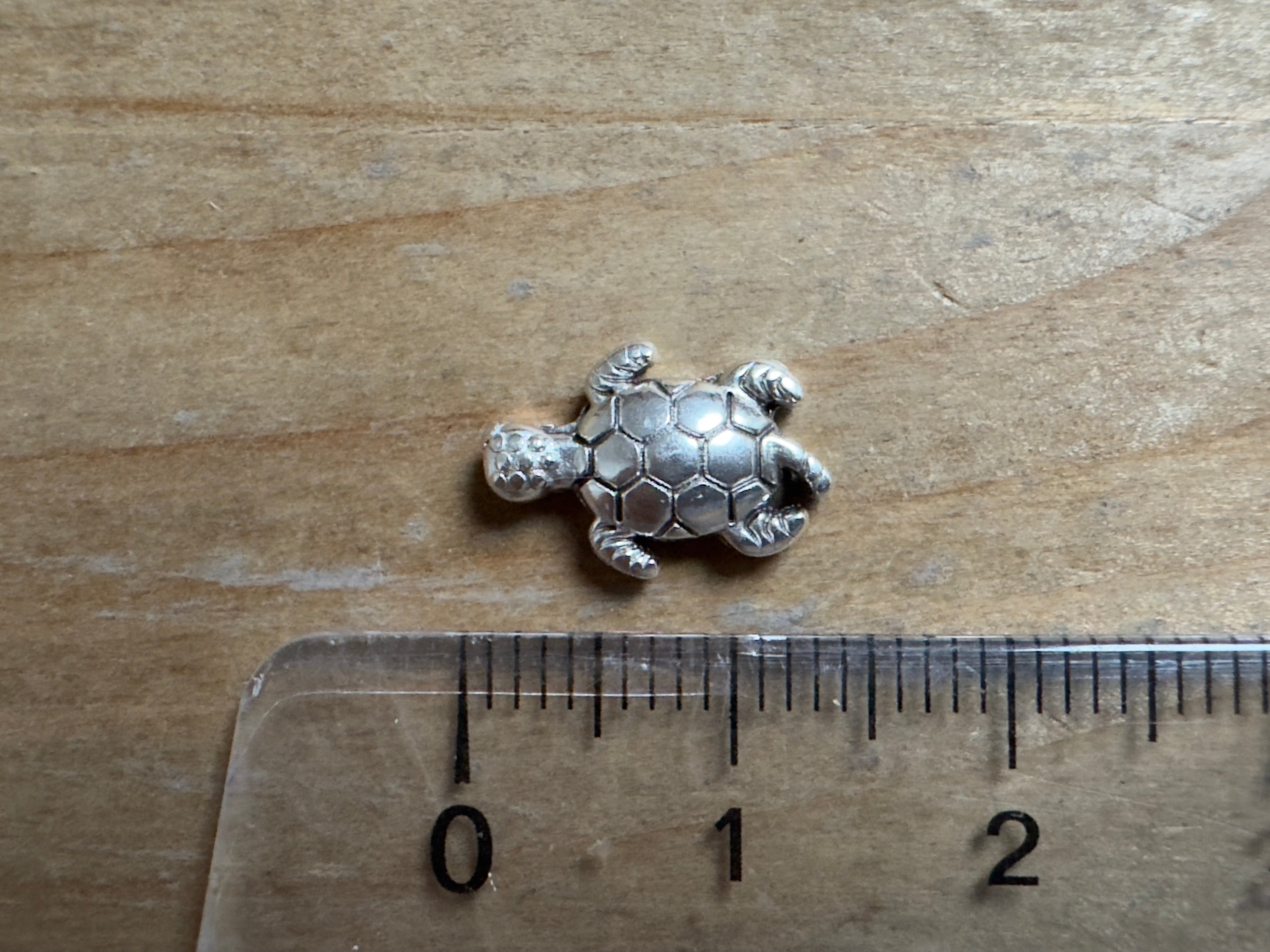 Metallperle "Schildkröte" 12 mm, silber