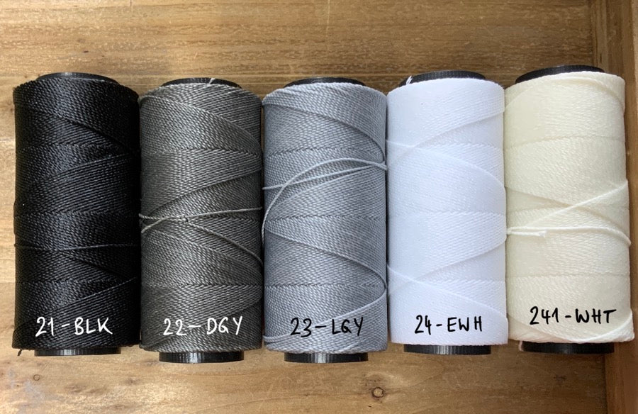 Fil macramé polyester ciré 1 mm, coloris 21 - 241