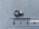 Karabinerverschluss 15 mm, Farbe silber antik