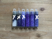 Perle di vetro Delica 11/0 - mix blu/viola 1-6