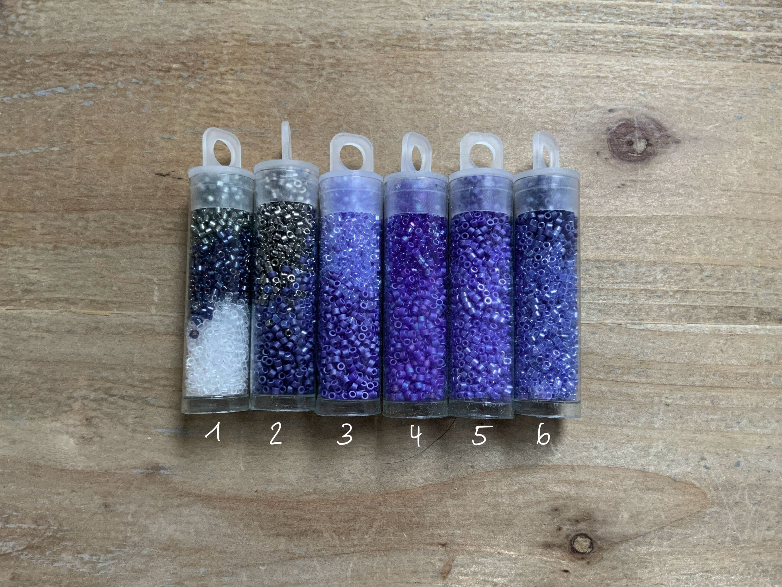 Delica Glasperlen 11/0 - Mix Blau/Violett 1-6