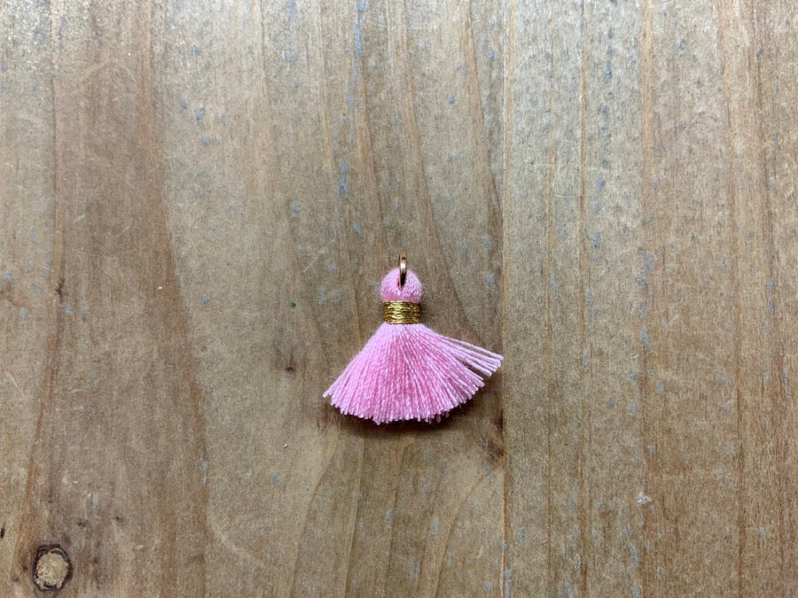 Anhänger Quaste 1.5 cm, Farbe gold pink