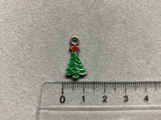 Anhänger Metall "Weihnachtsbaum", Farbe grün-silber