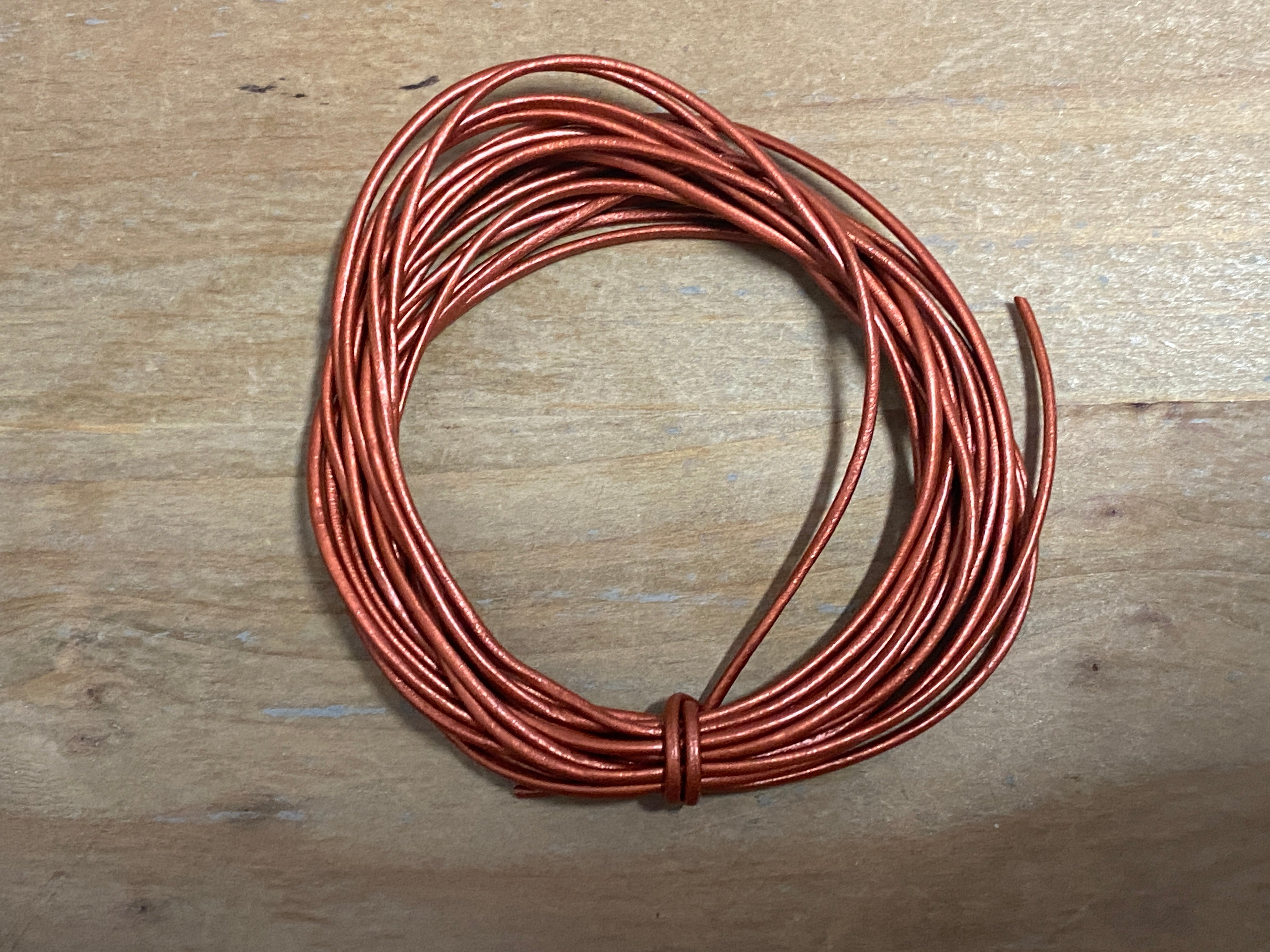Lederkordel rund 1 mm, Farbe 12 metallic copper