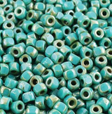 Matubo 6/0 3 Cut Glasperlen - Farbe Turquoise Green Picasso