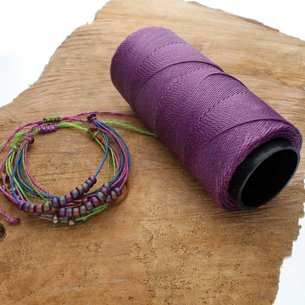 Filo per macramè 1 mm in poliestere cerato, colore argento