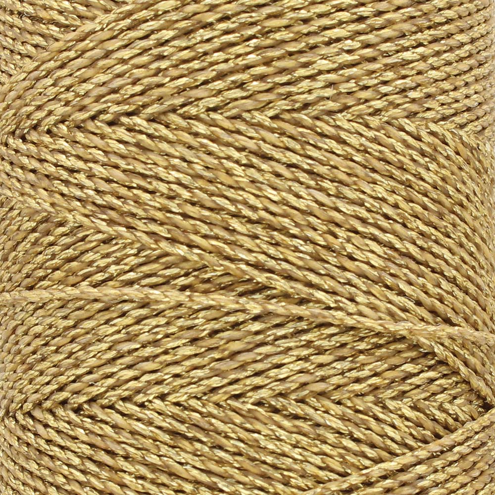 Makramee-Garn 1 mm  aus gewachstem Polyester, Farbe Gold