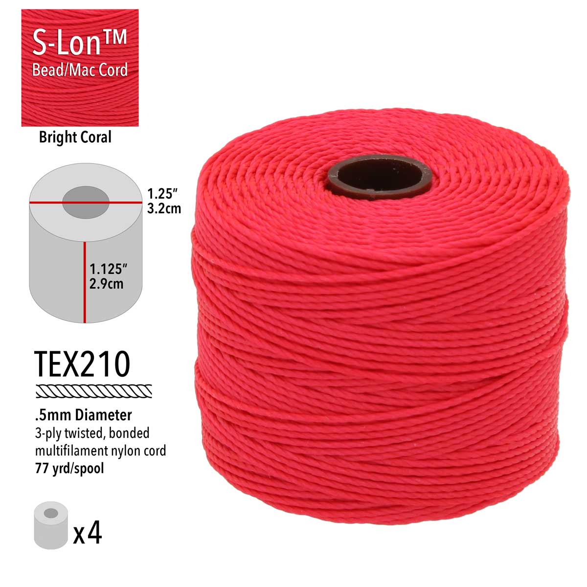 Fil nylon Super-Lon standard TEX 210, couleur 191 acajou