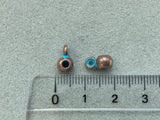 Metallperle rund 4 mm mit Öse, kupfer-blau