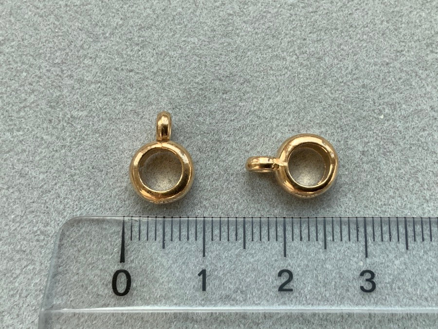 Anello perlina in metallo Ø 8 mm con occhiello, oro 