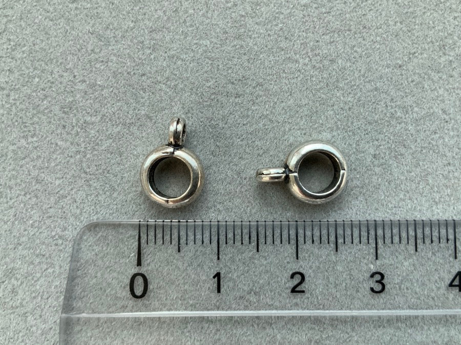 Anello perlina in metallo Ø 8 mm con occhiello, argento 
