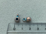 Metallperle rund 7 mm mit Öse, kupfer-blau