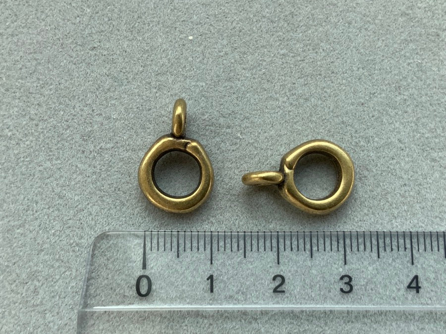 Anello perlina in metallo Ø 12 mm con occhiello, ottone 