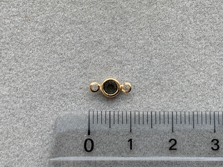 Zwischenteil Metall "Kristallglas Rund 5 mm", Farbe black diamond crystal - gold