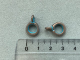 Metallperle Ring Ø 12 mm mit Öse, kupfer-blau