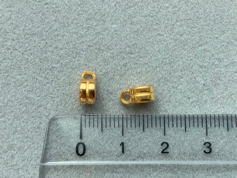 Perle en métal "Line" Ø 6 mm avec oeillet, doré 