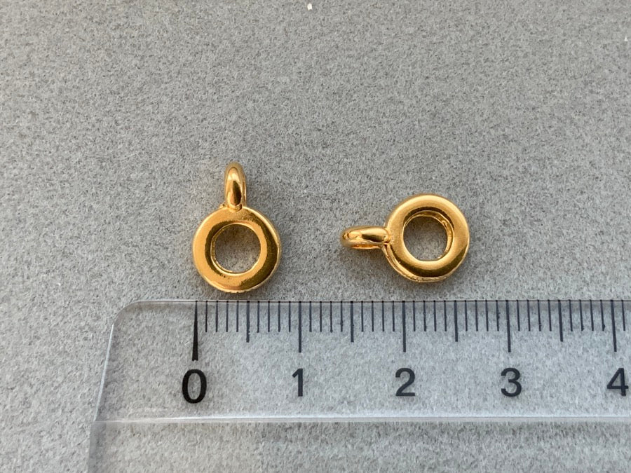 Metallperle Ring Ø 9 mm mit Öse, gold