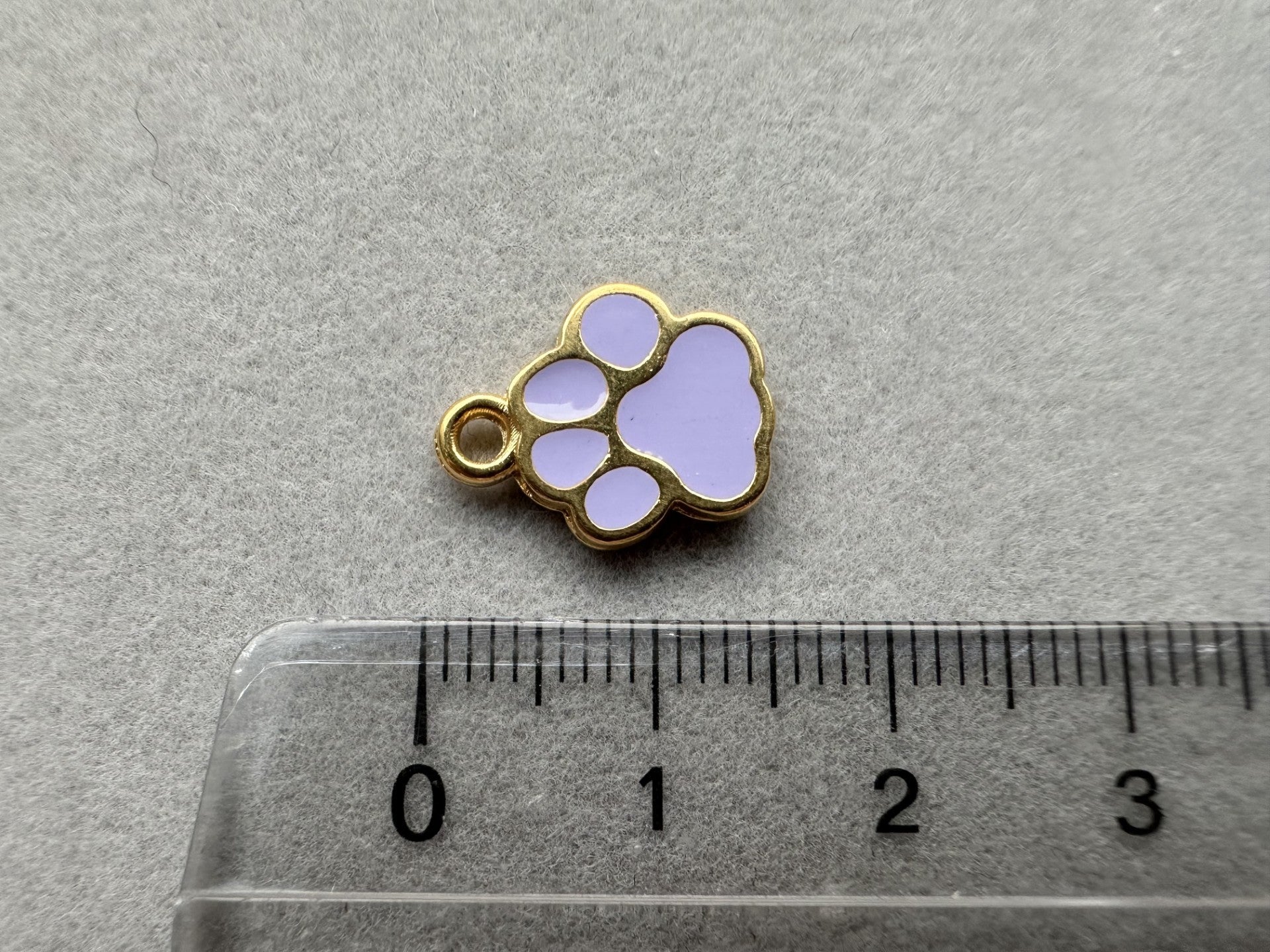 Anhänger Metall "Hunde Pfote", Farbe lilac, gold