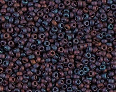0 Round Seed Bead, Farbe Matte Metallic Brown Iris - bead&more