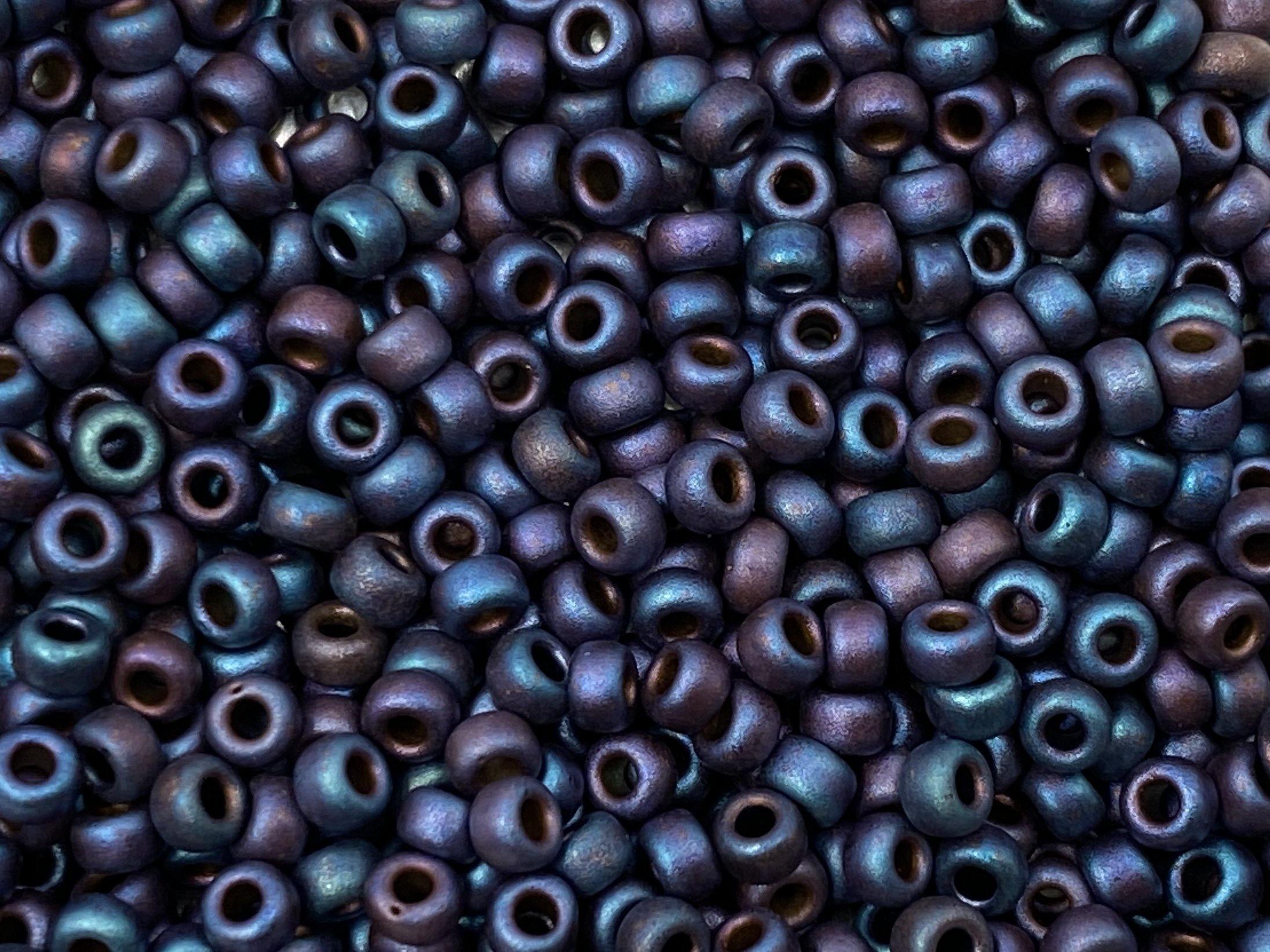 Miyuki 11/0 Round Seed Bead, Farbe Matte Metallic Blue Iris - bead&more