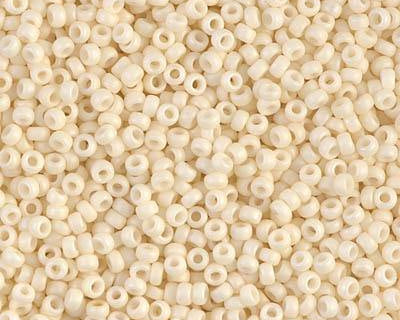 0 Round Seed Bead, Farbe 01 Matte Opaque Cream - bead&more