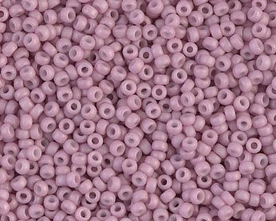 0 Round Seed Bead, Farbe Matte Opaque Lt Rose - bead&more