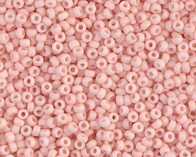 0 Round Seed Bead, Farbe Matte Opaque Lt. Tea Rose - bead&more