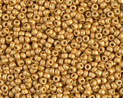 0 Round Seed Bead, Farbe Duracoat Galv Matte Gold - bead&more