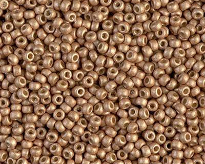 0 Round Seed Bead, Farbe Duracoat Galv Matte Champagne - bead&more