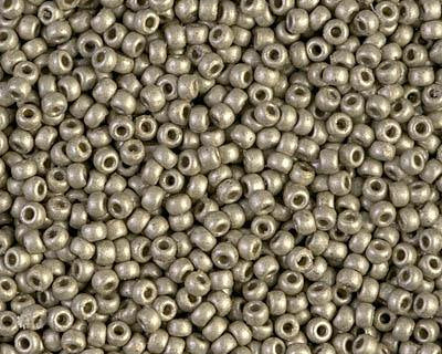 0 Round Seed Bead, Farbe 03 Duracoat Galv. Matte Lt Pewter - bead&more