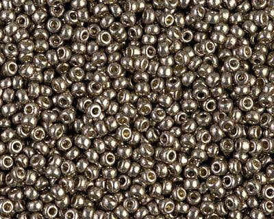 0 Round Seed Bead, Farbe Duracoat Galv. Pewter - bead&more