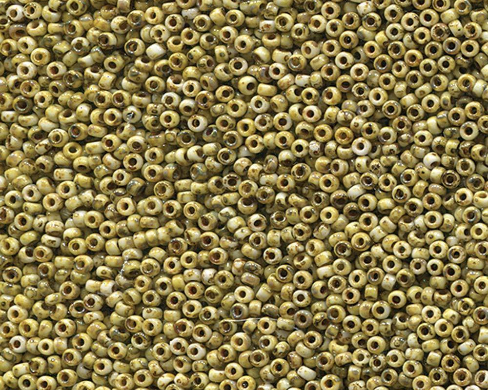 0 Round Seed Bead, Farbe Picasso Canary Yellow Matte - bead&more