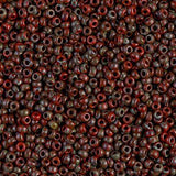 Miyuki 11/0 Round Seed Bead, Farbe Picasso Opaque Red Garnet Matte