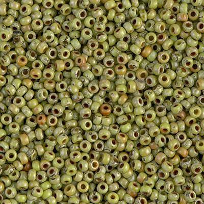 Miyuki 11/0 Round Seed Bead, Farbe Picasso Chartreuse Matte - bead&more