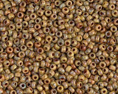 0 Round Seed Bead, Farbe Picasso Brown Tan Matte - bead&more