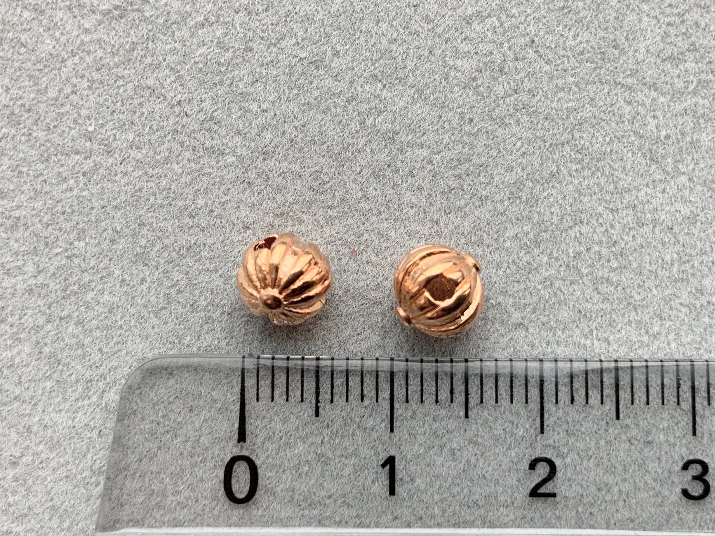 Perle en métal "Boule", or rose