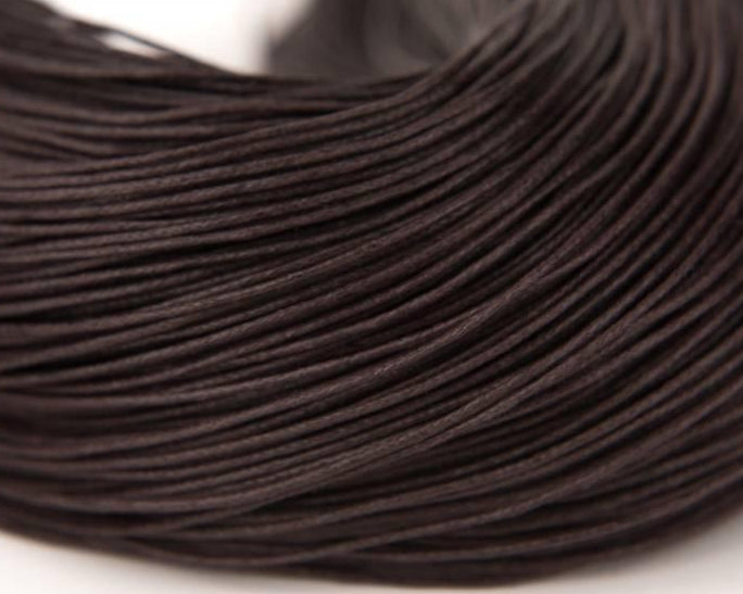 Baumwollkordeln gewachst 1 mm, Farbe 11 dark chocolate - bead&more