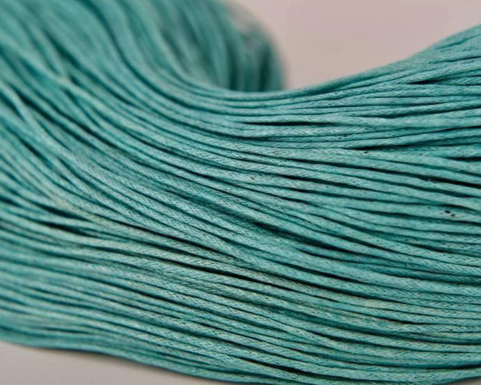 Baumwollkordeln gewachst 1 mm, Farbe 22 türkisgrün - bead&more