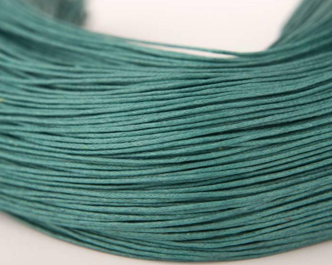 Baumwollkordeln gewachst 1 mm, Farbe 21 teal - bead&more